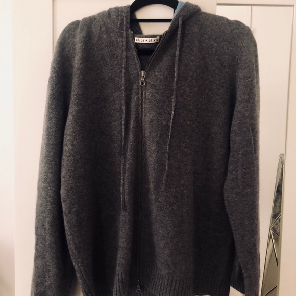 Alice + Olivia 100% Cashmere Hooded Sweater, XL - Picture 2 of 4